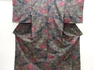 未使用品　楓模様織り出し十日町紬着物